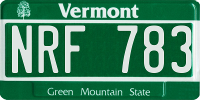 VT license plate NRF783