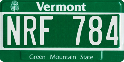 VT license plate NRF784