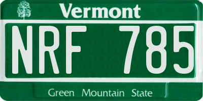 VT license plate NRF785