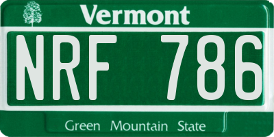 VT license plate NRF786