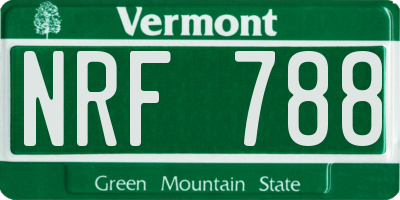 VT license plate NRF788