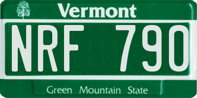 VT license plate NRF790