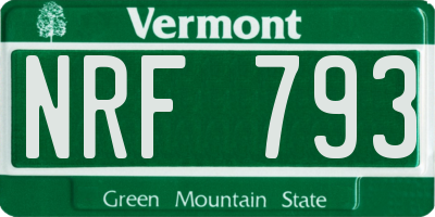 VT license plate NRF793
