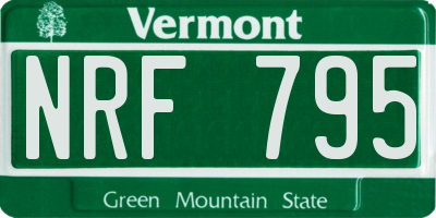 VT license plate NRF795