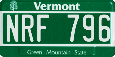 VT license plate NRF796