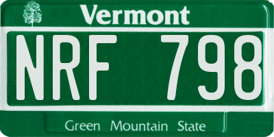 VT license plate NRF798