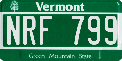 VT license plate NRF799