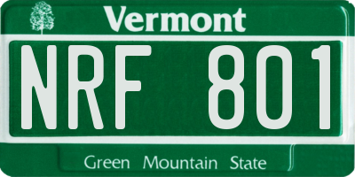 VT license plate NRF801