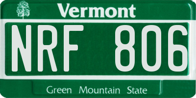 VT license plate NRF806
