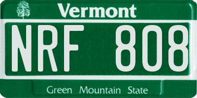 VT license plate NRF808