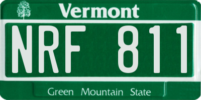 VT license plate NRF811