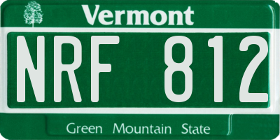 VT license plate NRF812