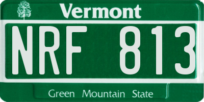 VT license plate NRF813