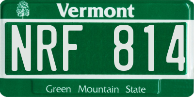 VT license plate NRF814