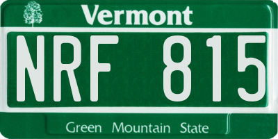 VT license plate NRF815