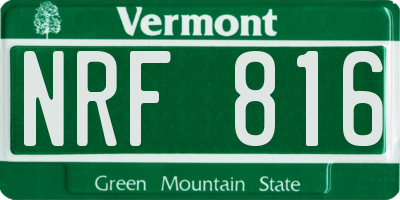 VT license plate NRF816