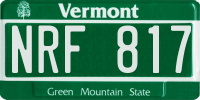 VT license plate NRF817