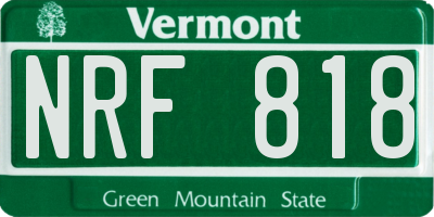 VT license plate NRF818