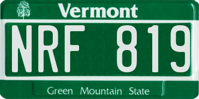 VT license plate NRF819