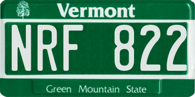 VT license plate NRF822