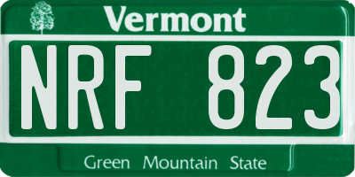 VT license plate NRF823
