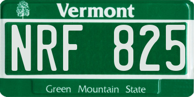 VT license plate NRF825