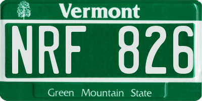 VT license plate NRF826