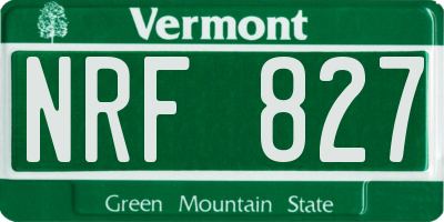 VT license plate NRF827