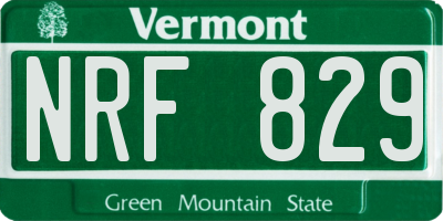VT license plate NRF829