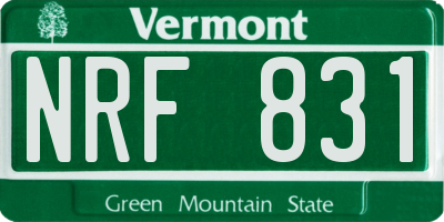 VT license plate NRF831