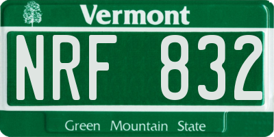 VT license plate NRF832