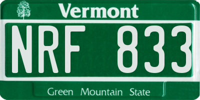 VT license plate NRF833