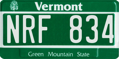 VT license plate NRF834