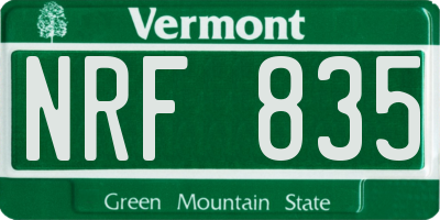 VT license plate NRF835