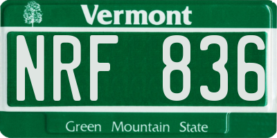 VT license plate NRF836