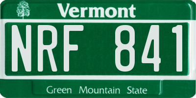 VT license plate NRF841