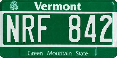 VT license plate NRF842