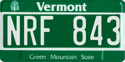 VT license plate NRF843