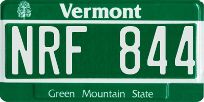 VT license plate NRF844