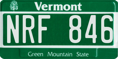 VT license plate NRF846