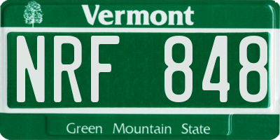 VT license plate NRF848
