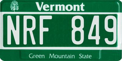 VT license plate NRF849