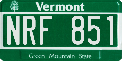 VT license plate NRF851