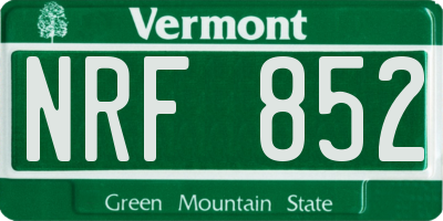 VT license plate NRF852