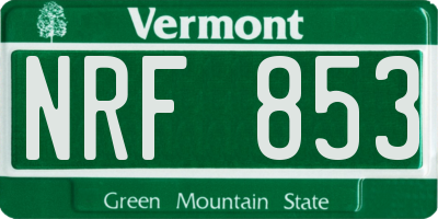 VT license plate NRF853