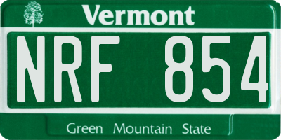 VT license plate NRF854
