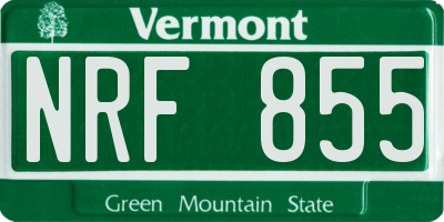 VT license plate NRF855