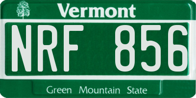 VT license plate NRF856