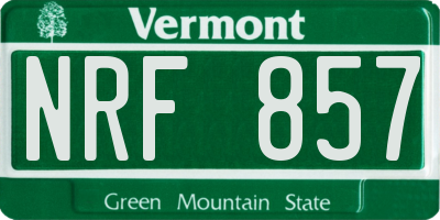 VT license plate NRF857