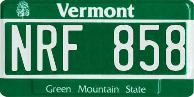 VT license plate NRF858